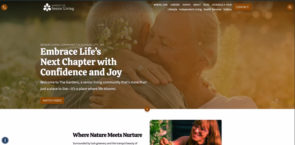 Home page screenshot of the Gardens Demo Site